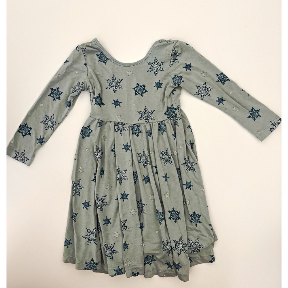 Kyte BABY Long Sleeve Twirl Dress in Snowflake 2T kidcore quietluxury‎